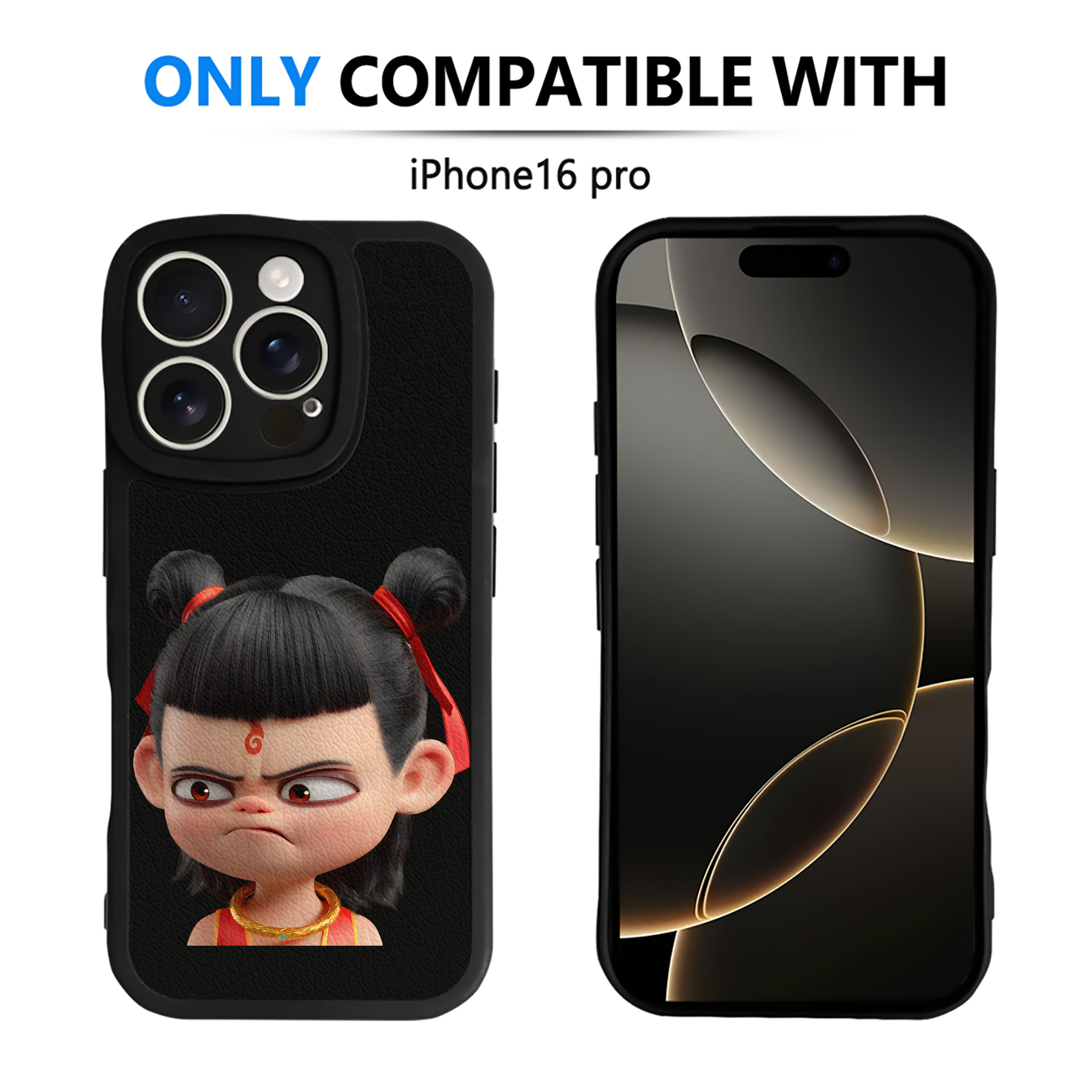 （画像用） Ne Zha 2 ナタ 魔童の大暴れ 【iPhone 16シリーズ対応】シリコンスマホケース（レザー調） 材質：シリコン